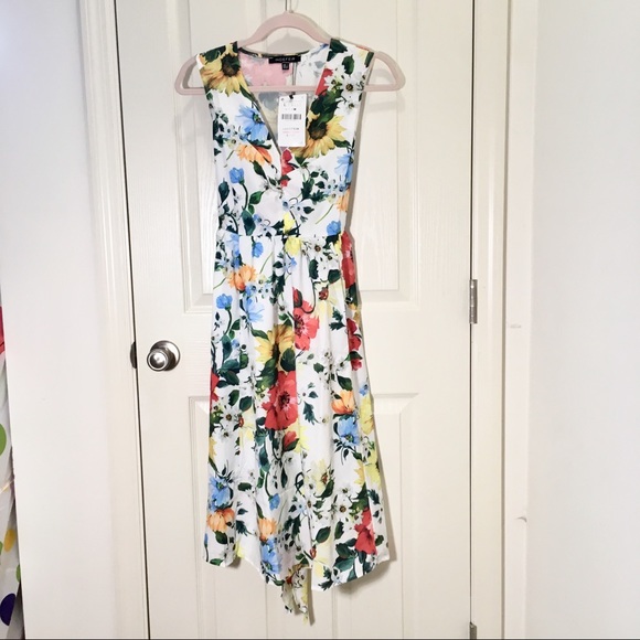 White Floral Midi Dress - Picture 2 of 5